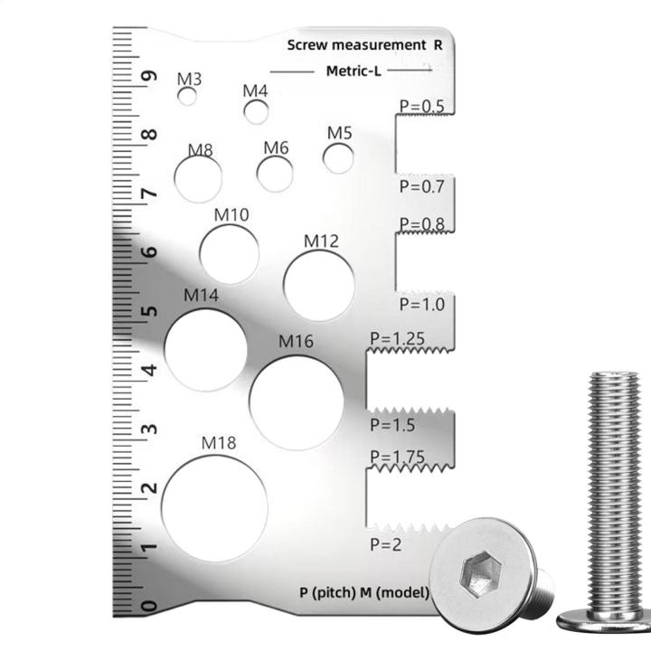Carpenter Thread Thread Checker Bolt and Nut Gauge Stainless Steel Screw Sizing Tool for ...