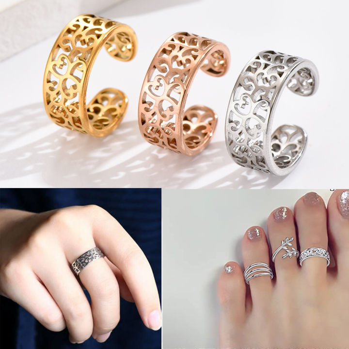 Jeulia X Leyla Set Di Anelli Donna Rosa Oro Con Design A Rami Spinati - Foto 3