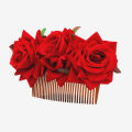Artificial Red Rose Hair Clip for Women & Girls - Large Flower Hair Accessory (1pc).
