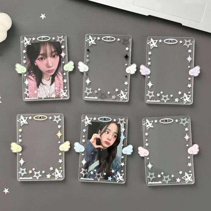 INS%20Fashion%20Simple%20Transparent%20Angel%20Wings%203in%20Card%20Holder%20Y2K%20Korean%20Girl%20Idol%20Photo%20Storage%20Card%20Bag%20Pendant%20Decoration%20%20%EF%BB%BF%20-%20Image%202