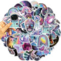 50PCS Laser Cartoon Psychedelic Graffiti Stickers for DIY Luggage Laptop Skateboard Motorcycle Bicycle Stickers. 
