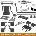 Rear View Mirror Bumper Fender Lampshade Exhaust Pipe Chassis Window Net For Traxxas Trx4m 1/18 Defender Rc Car Upgrade Part. 