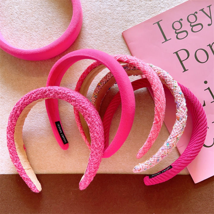 Rose%20Pink%20Sponge%20Headband%20for%20Women%20Temperament%20Knitted%20Headband%20Cute%20Girl%20Washing%20Face%20Hair%20Band%20-%20Image%203