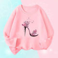 Soft Cotton Children Cartoon T Shirts Cute Pretty Bowknot Print Baby Long Sleeve T-Shirt For Girls Tee. 