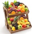 Fruit Basket, 2 Tier Wooden Fruit Basket for Kitchen, Fruit Stand Storage Holder, Fruit Bowl for Fruit, Vegetables and Snack Home Kitchen Countertop Organizer (Self-assembly. 
