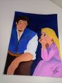 Acrylic Painting of Rapunzel and Eugene Fitzherbert. 