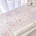 Pink Kawaii Cat Office Desk Mat Computer Keyborad Large  Mouse Pad Cute Cartoon Design Mousepad House decoration. 