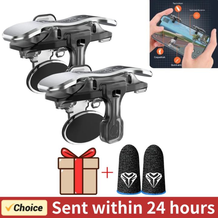 X8 Mobile Game Trigger For PUBG Phone Gaming 6 Finger Trigger Sensitive ...