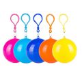 Colorful Mini Portable Raincoat Ball Thickened Disposable Waterproof Emergency Adults Rain Ponchos Cape Keyring.