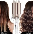 Hair Waver Curler, Professional Hair Curling Iron Wand, Curling Wand Curler, 3 Barrel Curling Iron Ceramic Fast Heating Hair Curler, Two Gear Temperature Control Hair Waver for Beachy/Frizz Free Waves. 