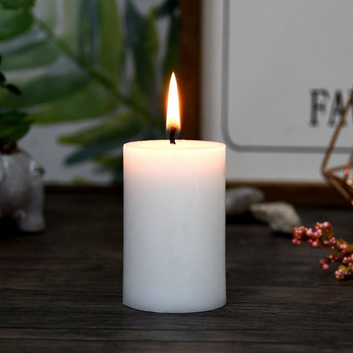 HANDMADE WHITE PILLAR CANDLE- Unscented (3.25x2 inches)... Elegant candle