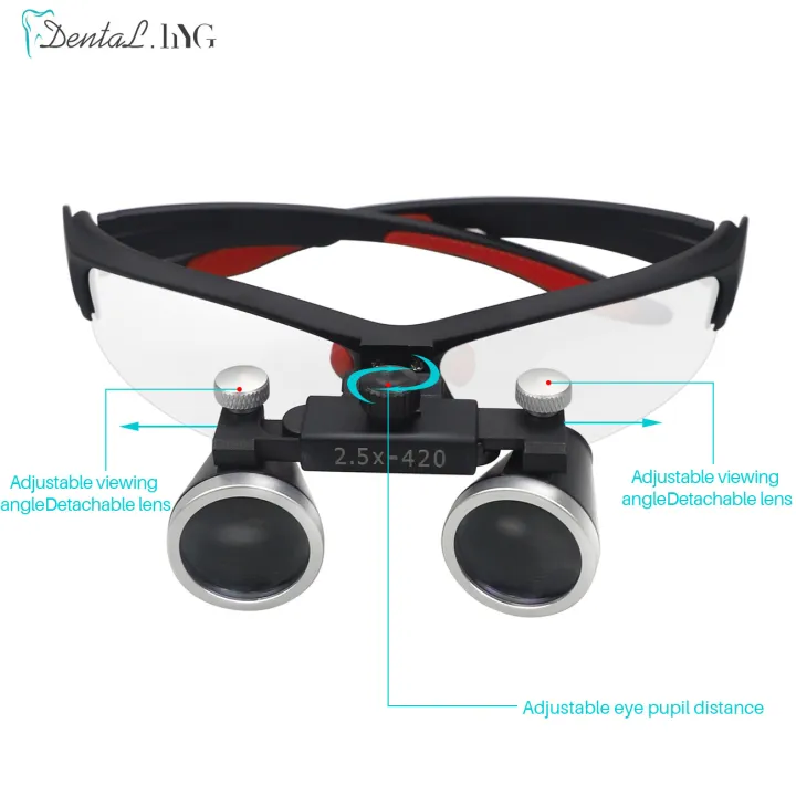 Dental%20Loupes%202.5/3.5x%20Magnifier%20Lab%20Medical%20Magnification%20Binocular%20Magnifier%20Headlight%20Headlamp%205W%20Spot%20Light%20With%20Battery%20-%20Image%202