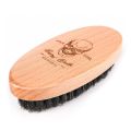 Boar Bristle Hair Beard Brush for Men, Small Soft Beard Brush, Pocket Travel Men's Wooden Mustache Brush (Skull). 