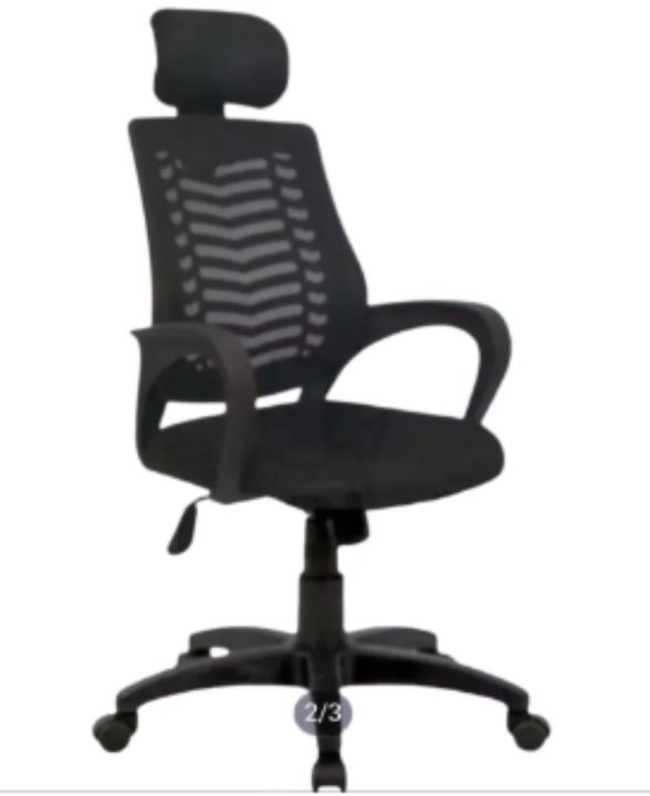 CW-EC-05PB (V-mash Black Revolving Chair with Headrest) - chair