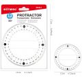 MOTARRO 360 Degree Pointer Protractor Circular 12.5cm Transparent Plastic Ruler for School Office Drafting Supplies Protractor. 