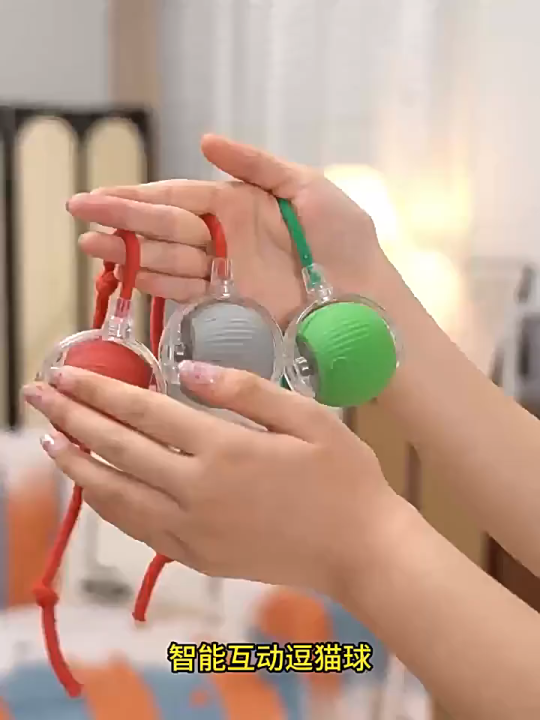 Automatic Cat Ball for Interactive Play with Built-in Toy Mouse Design
