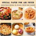 100pcs Large Circular Air Fryer Paper | High Temperature Resistant, Suitable for Oven, Microwave, Barbecue Cooking. 