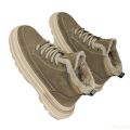 New winter plush thick warm cotton shoes fashionable versatile men's high top shoes thick soled outdoor snow boots.