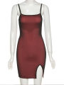 Mesh Double Layer Sexy Skinny Dress Women Sleeveless Party Bodycon 2023 Bandage Elastic Split Trend Clubwear Slim Outfit. 