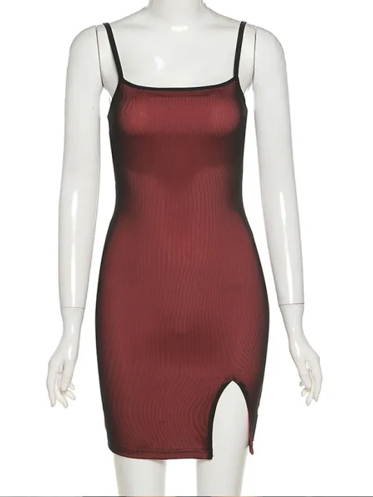 Mesh%20Double%20Layer%20Sexy%20Skinny%20Dress%20Women%20Sleeveless%20Party%20Bodycon%202023%20Bandage%20Elastic%20Split%20Trend%20Clubwear%20Slim%20Outfit%20-%20Image%204
