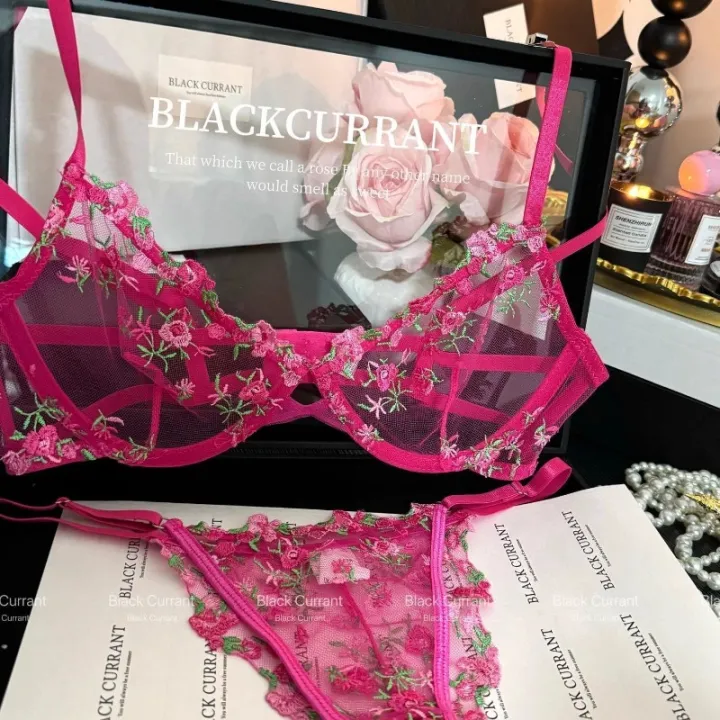 Women's%20French%20Embroidered%20Lace%20Set%20Sensual%20Mesh%20Bra%20Set%20&%20Brief%20Soft%20Underwire%20Unpadded%20Bralette%20Deep%20V%20Plunge%20Elegant%20Lingerie%20-%20Image%203
