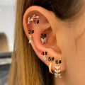 Cartilage Stainless Steel Stud Women's Earrings 2023 Septum Piercing Zircon Butterfly Ear Hoop Lobe Tragus helix Jewelry.