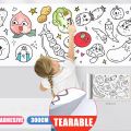 Children's Drawing Roll Sticky Coloring Paper Roll DIY Color Filling Paper Graffiti Scroll for Kids Painting Educational Toys. 