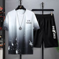 Men's Summer Shorts Set Gym Outfit Student Short Sleeve T-shirt 3D Printed Men's Top Workout Quick Drying. 