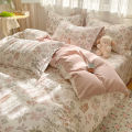 High Quality Cotton Luxury Floral Style Bedding Set 100% Cotton Duvet Cover Set 1 Duvet Cover 2 Pillow Shams Single/Double/King. 