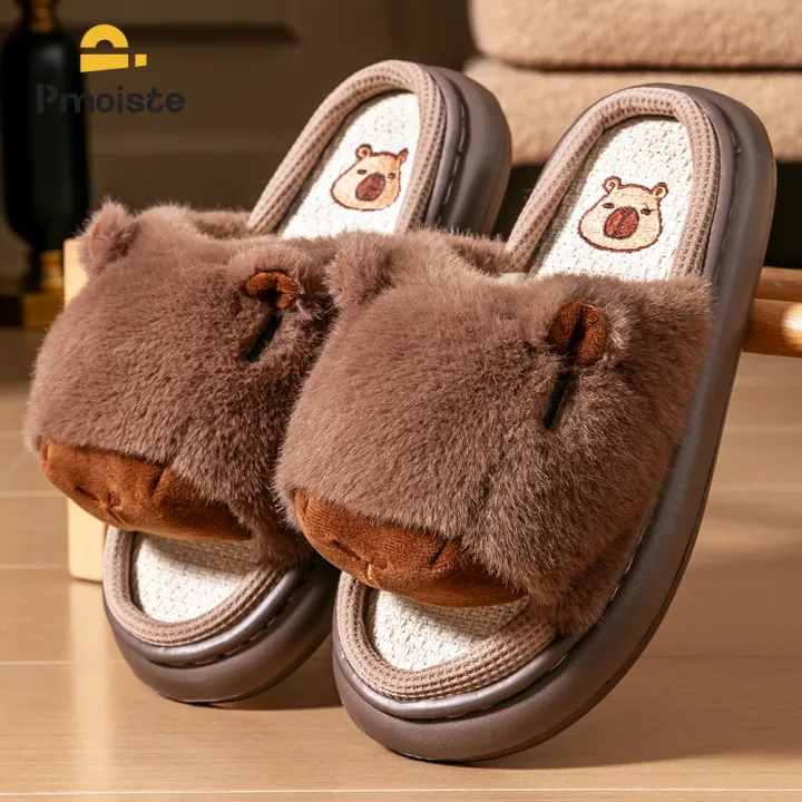 Cute%20Platform%20Slippers%20for%20Women%20EVA%20Sole%20Memory%20Foam%20Soft%20Home%20Shoes%20Capybara%20Animal%20Warm%20Comfortable%20Designer%20Bedroom%20-%20Image%202