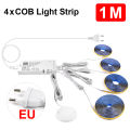 AC 220V To DC12V Smart Touch Switch COB LED Strip Parallel Lights EU Plug 1/2/3M 3000K 4000K 5000K Kitchen Display Cabinet Decor lightify.