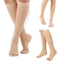Compression Socks S-XXL Medical Prevent Varicose Veins Toeless Support Hose for Women Men 1 Pairs. 