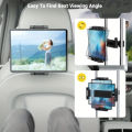 360° Universal Car Headrest Mount - Waterproof & Durable ABS Mobile/Tablet Holder for Backseat Entertainment.
