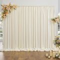 1.6x2m Ivory Chiffon Backdrop Wedding Tulle Yarn Background Crystal Sheer Fabric Rustic Country Wedding Birthday Party Decor. 