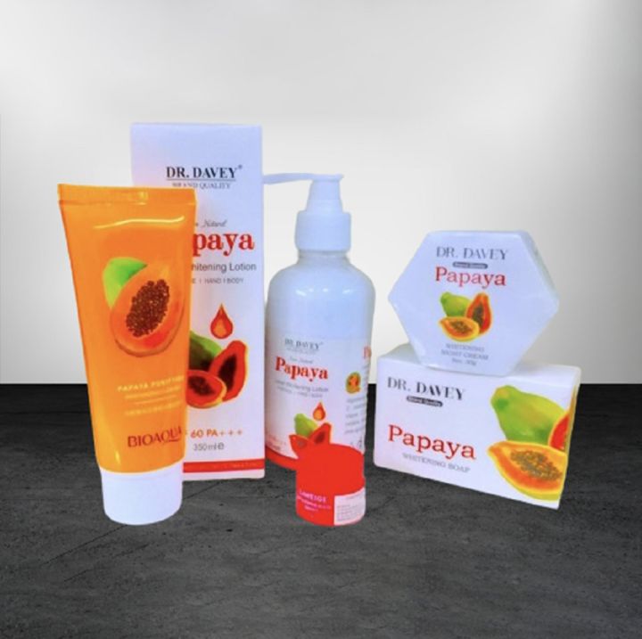 Dr.Davy Papaya Combo pack with face wash, soap, lotion, Cream, lip blam