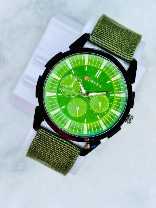 Casual Sport Wrist Watch – Round Dial with Fabric Canvas Nylon Strap