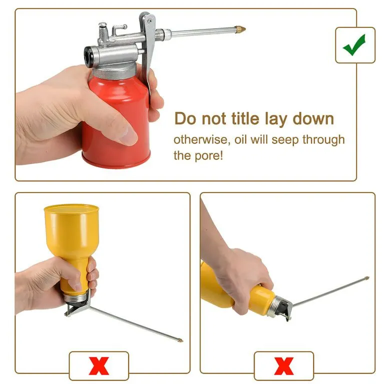 Manual Pump Oil Can Iron Pistol Type Oiler Can Flexible Tube - Buy