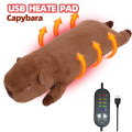 Electric Heating Pad for Period Cramps Menstruation Heatable Stuffed Animals Capybara Plush with a Hot Soft Belly for Wife Women.