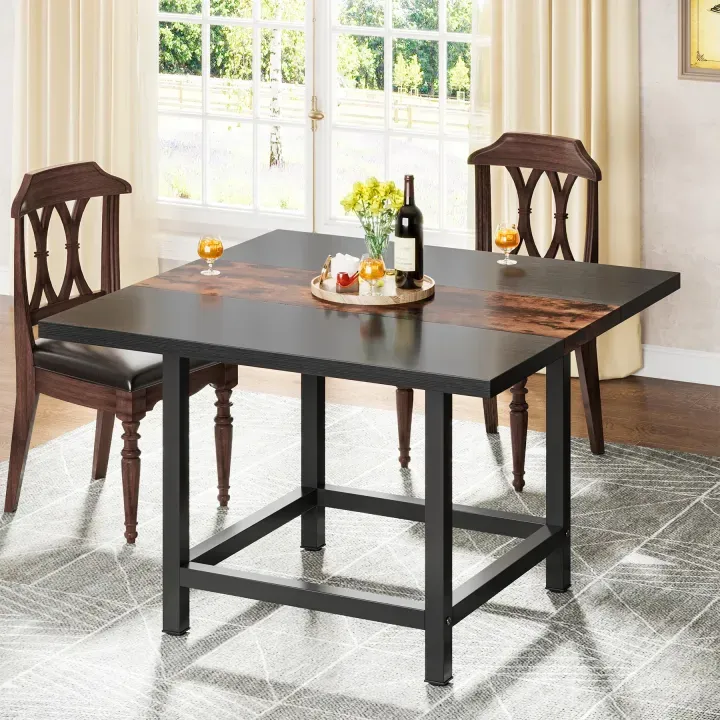 Dining%20Table,%20Rustic%20Square%20Kitchen%20Table%20for%204%20Person,%20Customizable(Customized)%20-%20Image%204