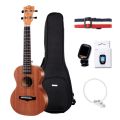 Enya KUC20 24" Concert Size Sapele Ukulele Set With Gig Bag, Tuner, String And Strap. 