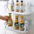 Multipurpose Plastic Bathroom Rack Human Doll Shape Kitchen Bathroom Shelf Wall Holder Storage Box Strong Adhesive Sticker Shower Rack Shelf(Pack of 1, 10X5X4 cm, White). 