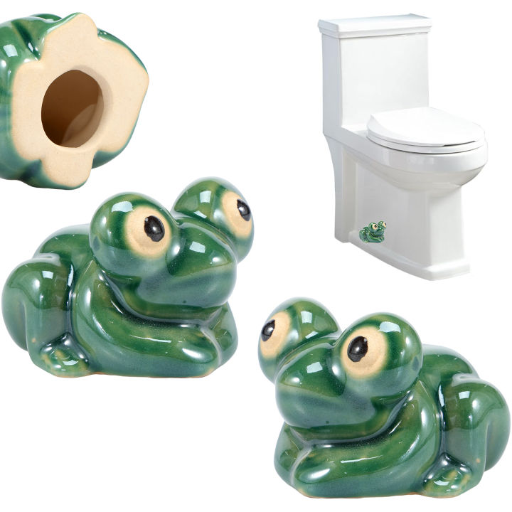 2Pcs Toilet Bolt Covers Ceramic Funny Frog Toilet Bolt Caps Dustproof Toilet Bolt Decorative Caps Bathroom Decoration Supplies