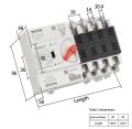 CSQ 100A 4P 3 Phase ATS 4 Pole Dual Power Din Rail Automatic Transfer Switch ATS Auto Change Over With Arc Chutte Protectors For Solar PV Inverter And Grid Type. 