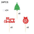 YOMDID 24Pcs Christmas Cake Decorations Holiday Cupcake Toppers for Christmas Cake Toppers Glitter Christmas Decorations. 