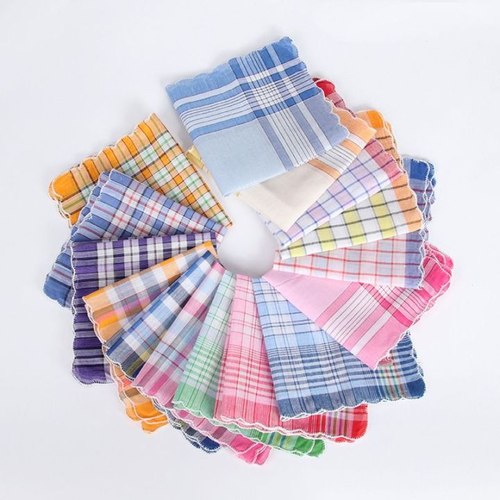 Ladies Cotton Handkerchiefs 12 Pieces Soft and Absorbent Mixed Colors Standard Quality