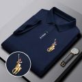 Proman-classic Knight embroidery pattern men's short sleeve polo shirt comfortable and breathable business casual polo shirt with many styles to choose from.. 