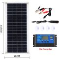 Solar Panel Kit 30W 12V Dual USB Output Solar Cells Solar Panel 20A 30A 40A 50A Controller For Car Yacht Battery Boat Charger. 