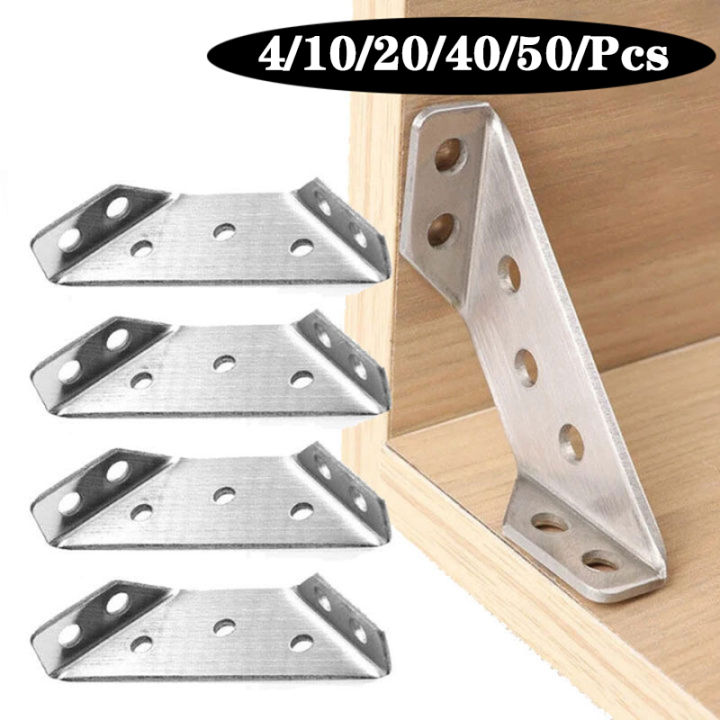 Universal Furniture Corner Bracket Angle Fasten Connector Bedframe Cabinet Drawer Chair Hardware Triangle Support Frame