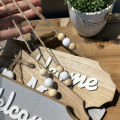 1Pc Wooden Door Sign Welcome Hang Up Welcome Guests in Front of The Door Home Decoration Sign Bow Creative Hang Up.
