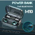 M10 TWS Earbuds 2500mAh Charging Box Bluetooth-compatible Stereo Waterproof.
